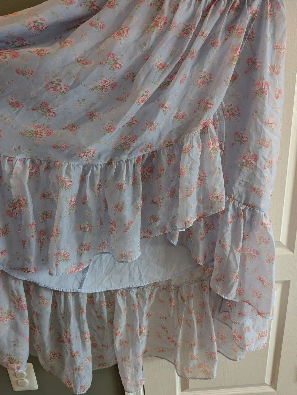 Abercrombie & Fitch Emerson Drama Maxi Dress Off-The-Shoulder Floral Ruffle XLP